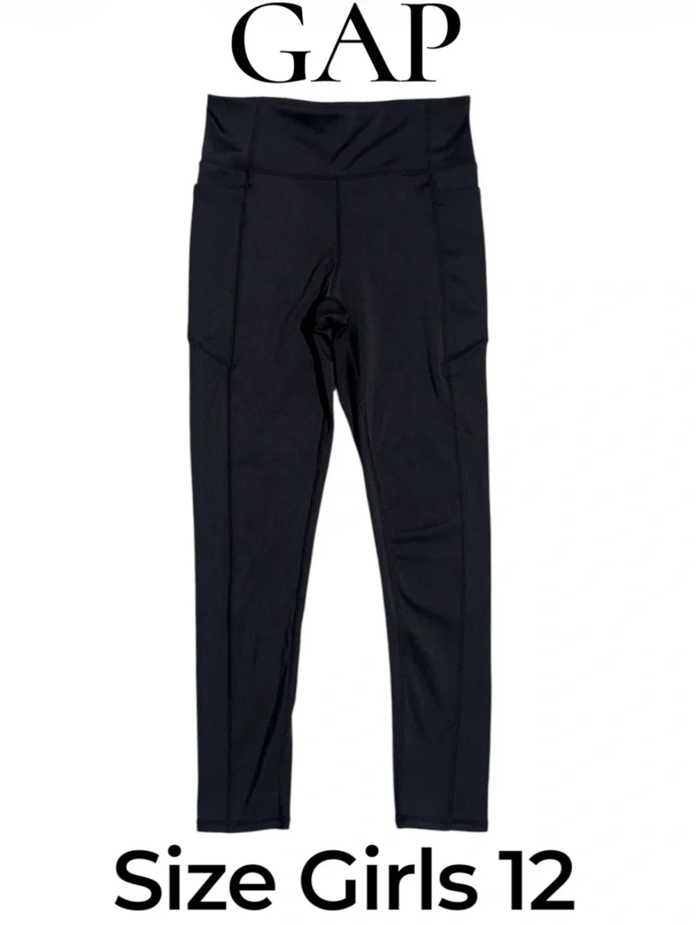 GAP Girls Black High-Rise Performance Leggings. Size 12